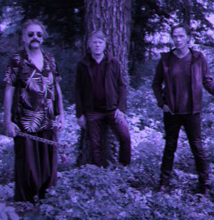 Członkowie zespołu Dirtmusic. Panowie stoją w lesie.